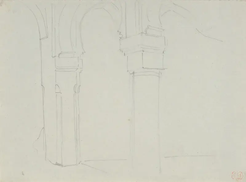 Study of a Moorish Arcade, Spain av Eugène Delacroix