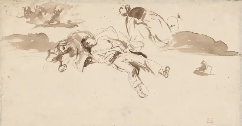 Study of Bodies ‘Liberty Leading the People’ av Eugène Delacroix