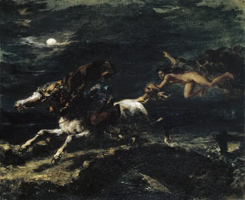 Tam O'Shanter von den Hexen verfolgt von Eugène Delacroix