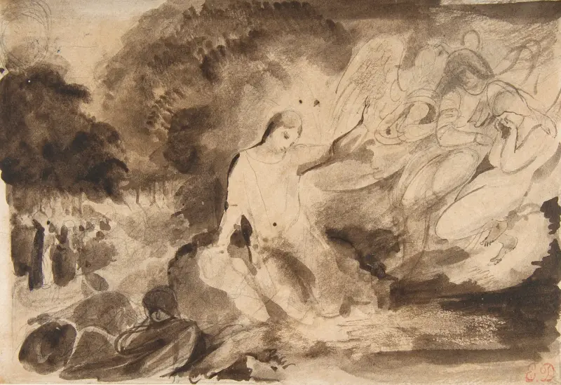 The Agony in the Garden, 1823 av Eugène Delacroix