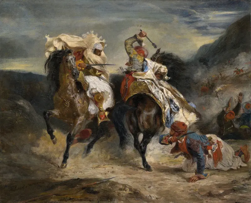 Der Kampf des Giauren mit Hassan von Eugène Delacroix