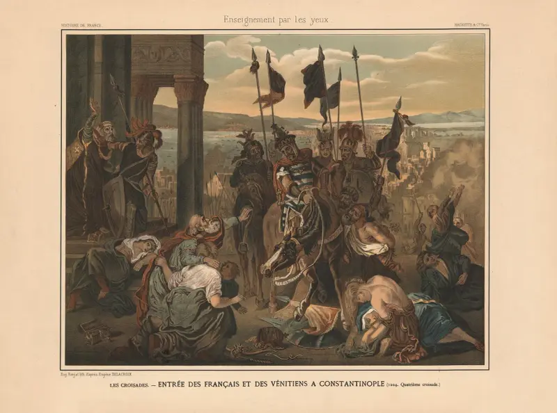 The Crusades. – Entry of the French and Venetians into Constantinople. (1204. Fourth Crusade) av Eugène Delacroix