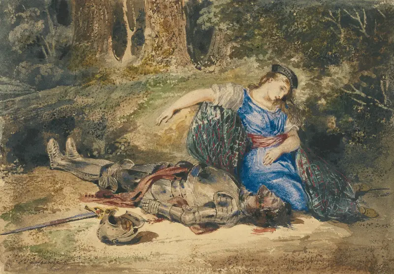The Death of Lara av Eugène Delacroix