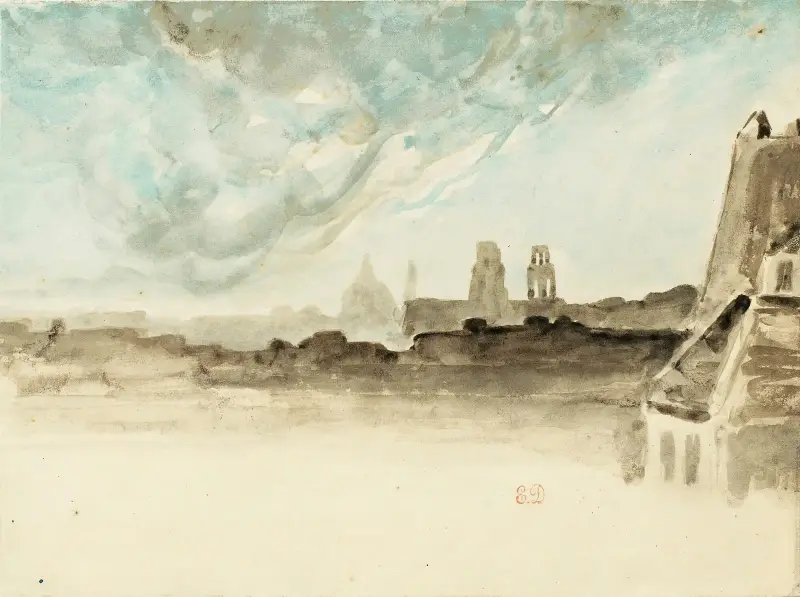 The Roofs Of Paris av Eugène Delacroix