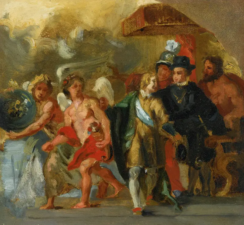 Ärkehertiginnan Isabellas scen (efter Rubens) av Eugène Delacroix