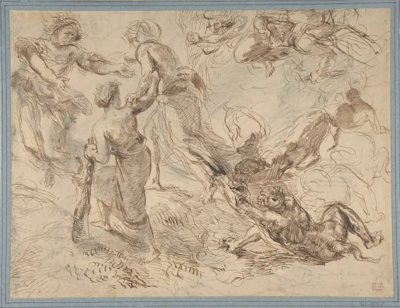 Snillets triumf över avunden av Eugène Delacroix