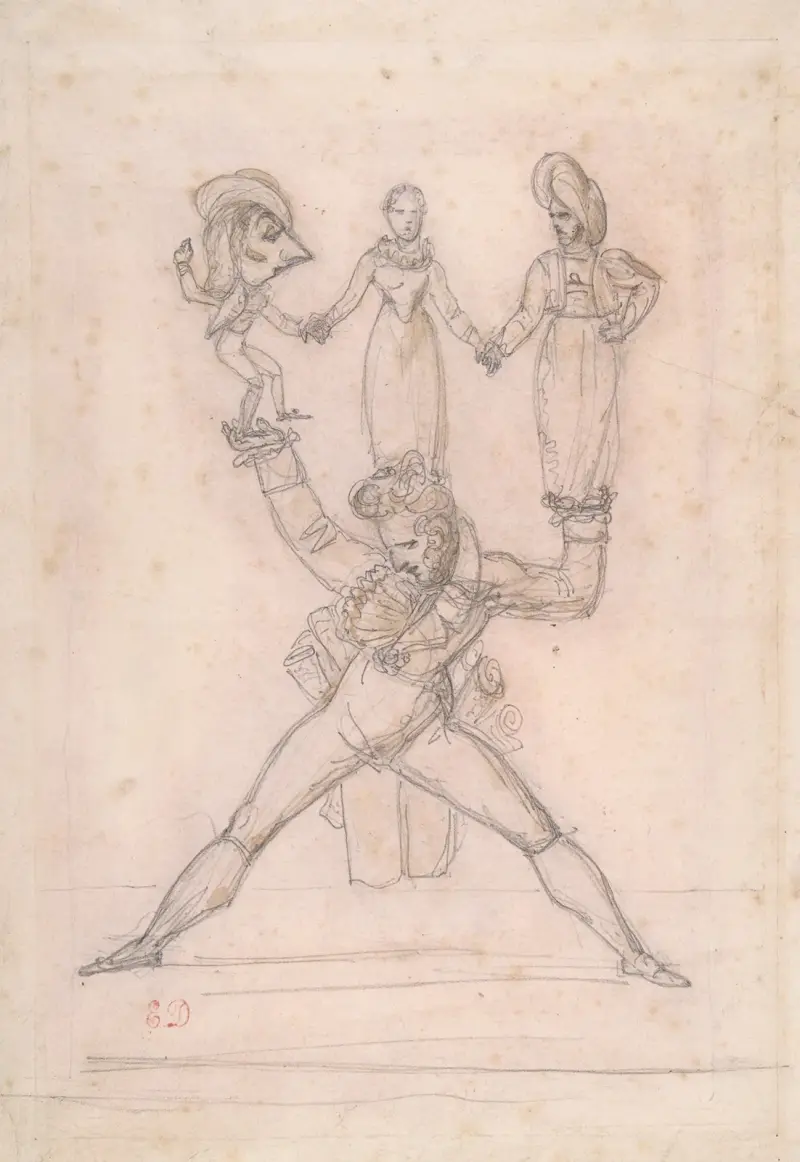 Théâtre Italien (Gioacchino Rossini, 1792-1868) av Eugène Delacroix