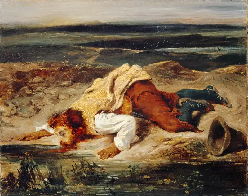 Verwundeter Räuber (römischer Hirte) von Eugène Delacroix