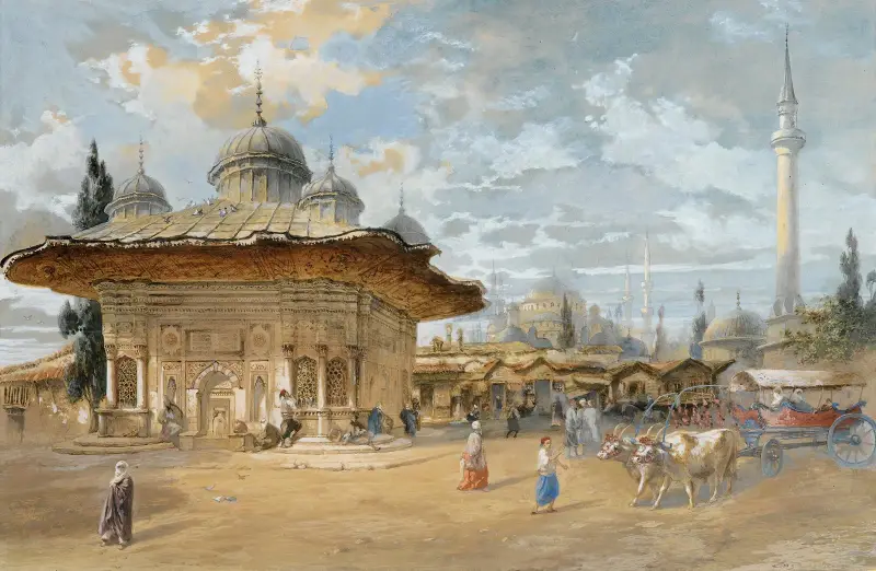 Der Brunnen von Sultan Ahmed III., Konstantinopel von Eugène Flandin