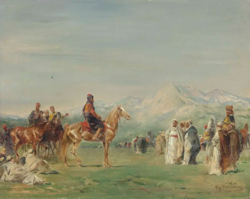 Campement arabe dans les montagnes de l’Atlas av Eugène Fromentin