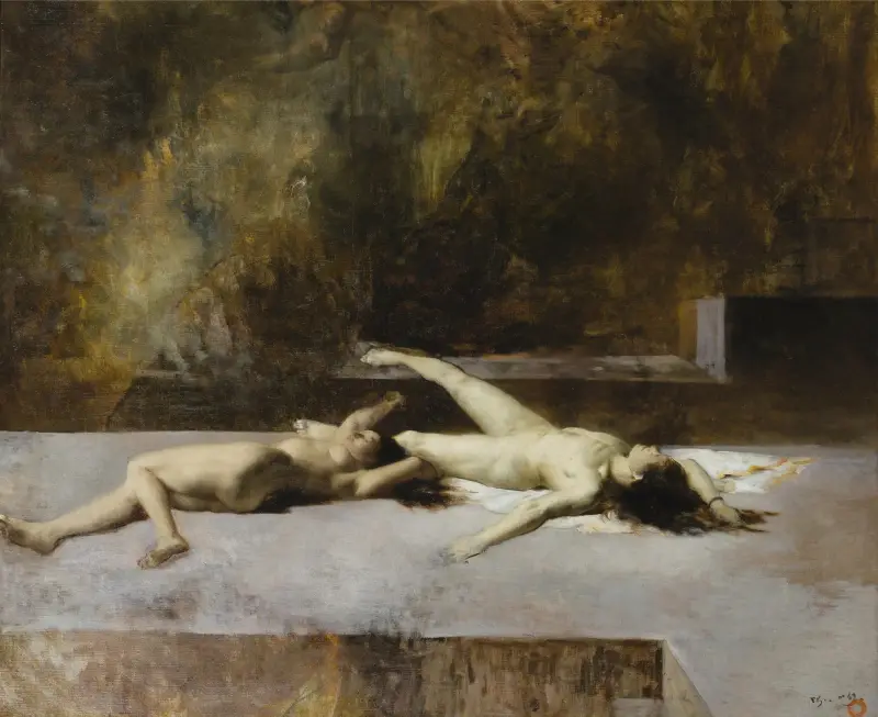 Study for L’Incendie av Eugène Fromentin