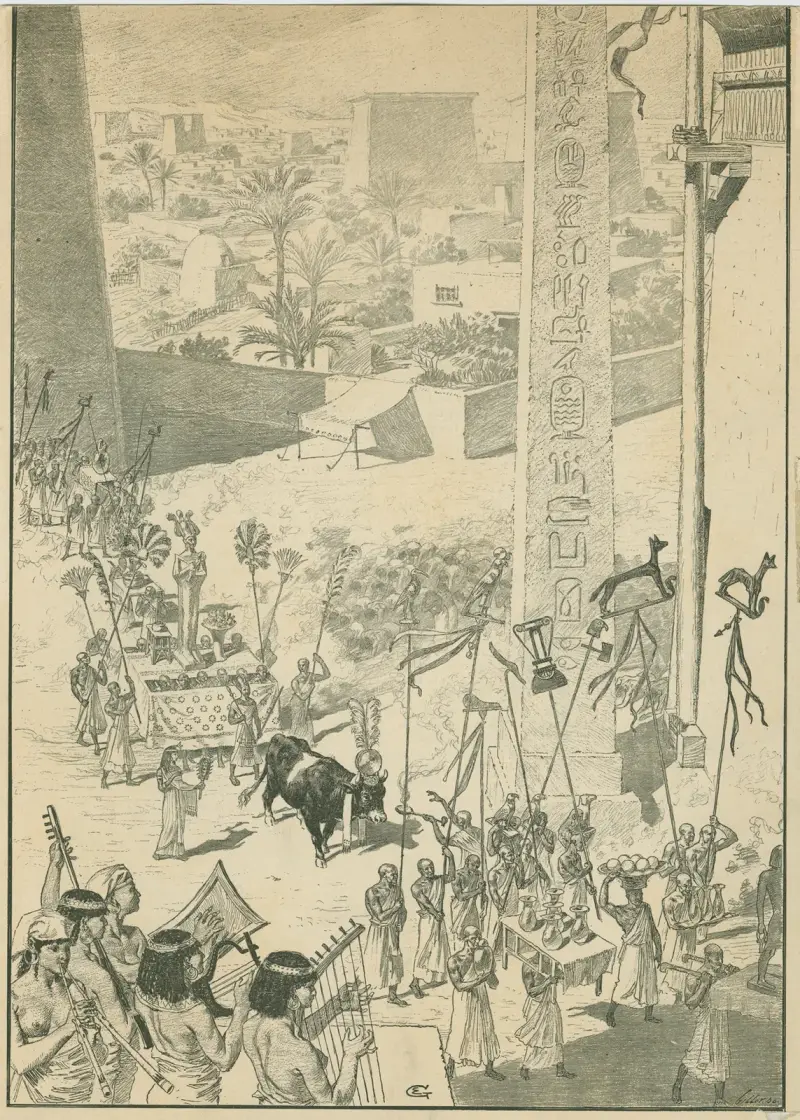 Le boeuf gras dans l’antiquité; Le boeuf av Eugène Grasset
