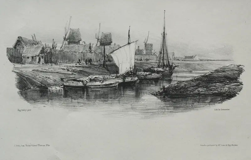 Canal Bank av Eugène Isabey