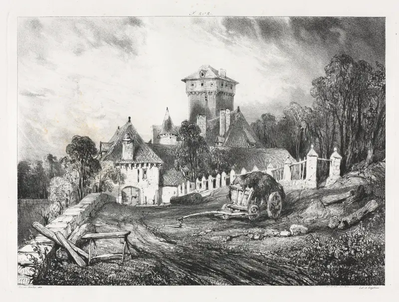 Château de Pesteil à Polminhac av Eugène Isabey