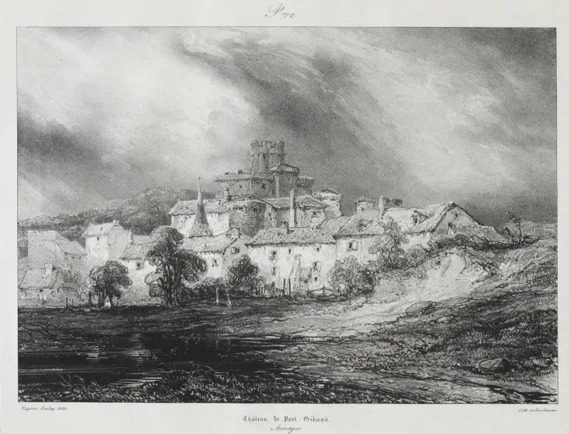 Château de Pont-Gibaud av Eugène Isabey