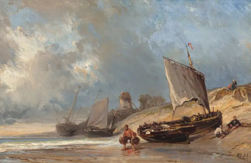 Fiskare vid ebb av Eugène Isabey