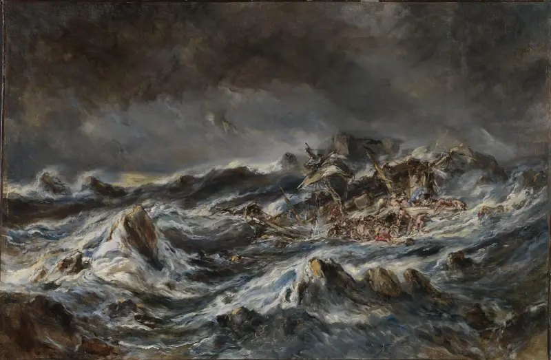 Skeppsbrott av Eugène Isabey