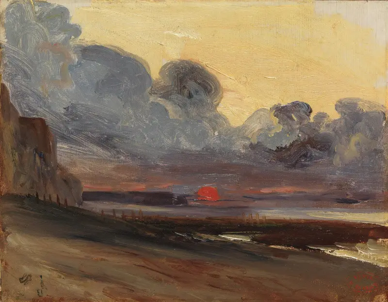 Zachód słońca na wybrzeżu Normandii, Eugène Isabey