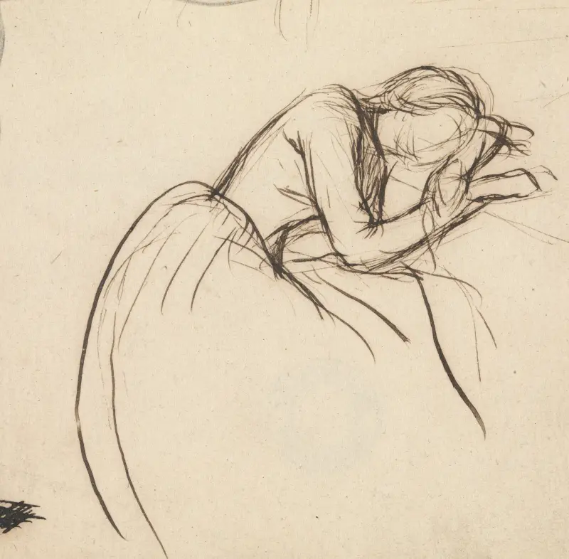 A Woman Bowed in Grief av Sir John Everett Millais