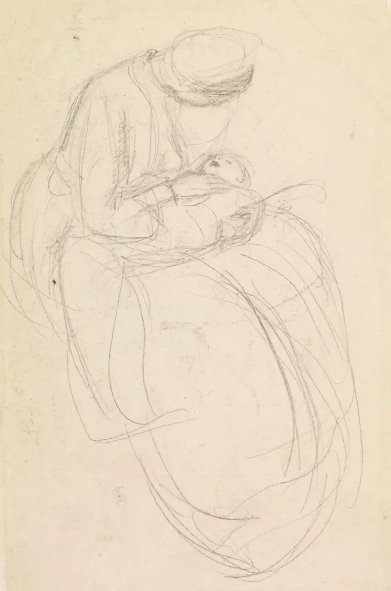 Female – Mother Scrutinising her Baby av Sir John Everett Millais