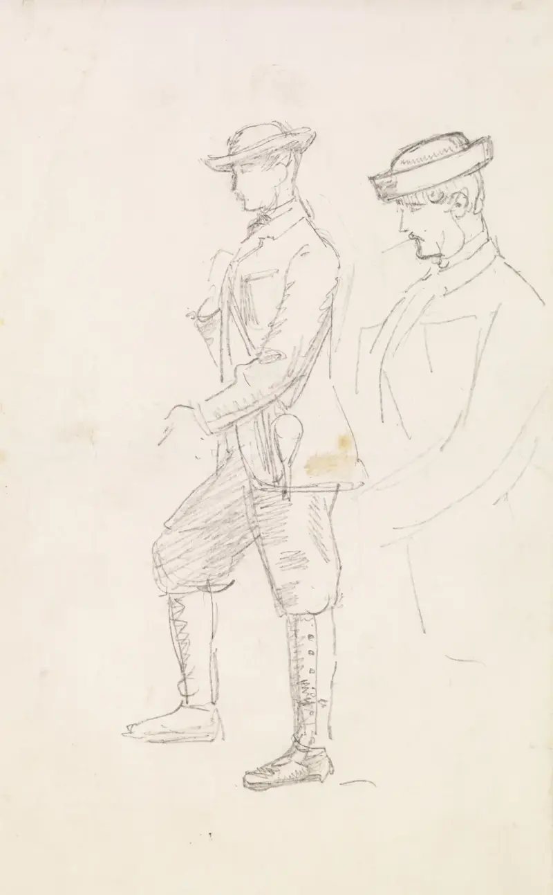 Male – Two Sketches of a young Man dressed for Shooting av Sir John Everett Millais