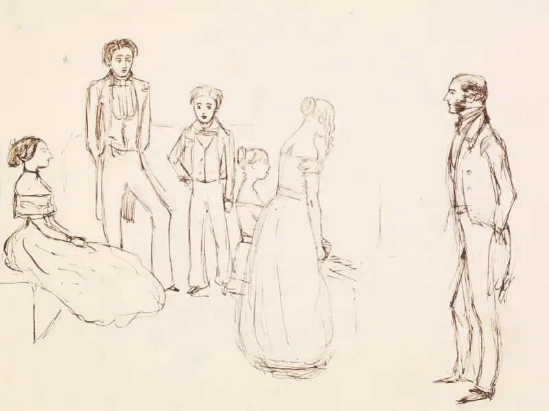 Sketch of an Evening Party, 1850 – nr 2 av Sir John Everett Millais