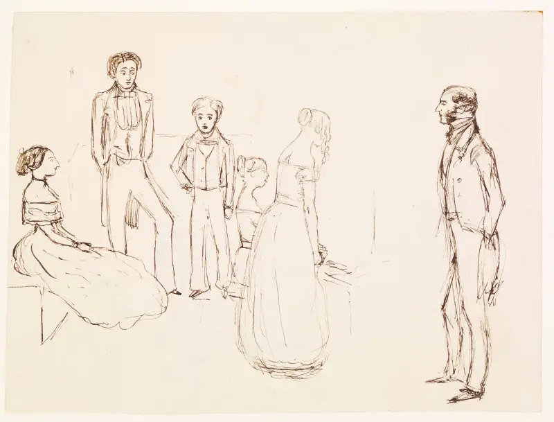 Sketch of an Evening Party, 1850 – nr 1 av Sir John Everett Millais