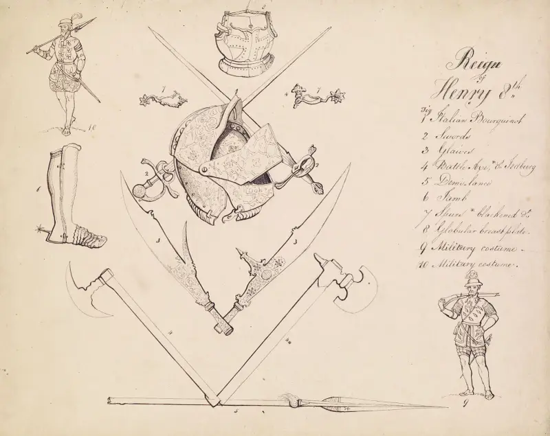 Skisser av rustning – studie för Henrik VIII, 1844 – nr 2 av Sir John Everett Millais
