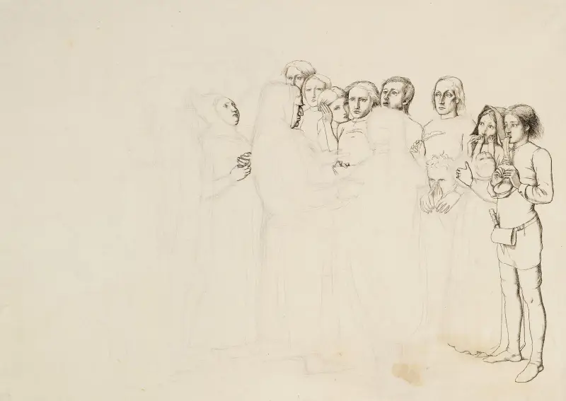 Study for ‘A Baron Numbering his Vassals’ av Sir John Everett Millais
