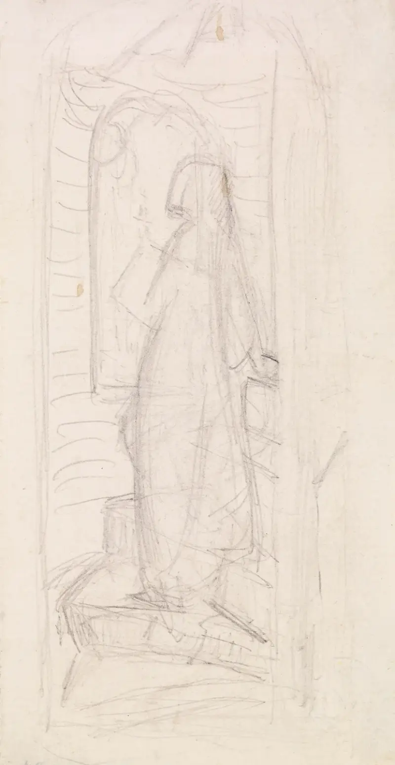 Tennyson’s St Agnes Eve – Compositional Sketch av Sir John Everett Millais