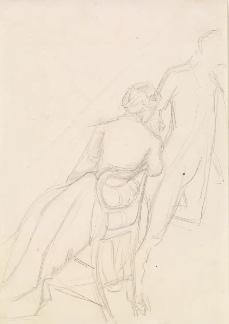 Tennysons Müllerstochter – Studie für Mann und Frau in Arise and Let us Wander Forth, 1855 – Nr. 2 von Sir John Everett Millais