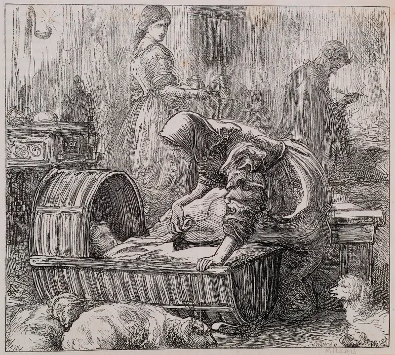 The Anglers of the Dove – Farmer Chell’s Kitchen av Sir John Everett Millais