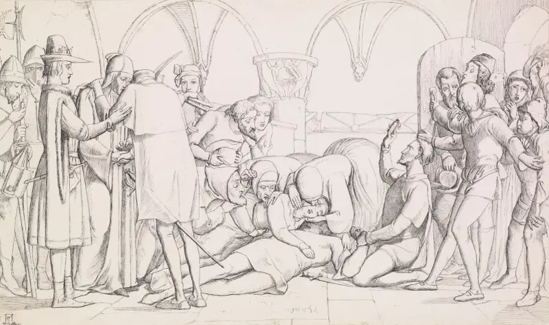 The Death of Romeo and Juliet – Compositional Study av Sir John Everett Millais