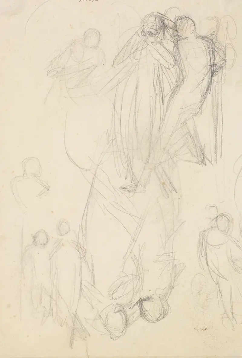 The Escape of a Heretic – Sketch of the Girl and her Lover, 1857 – nr 2 av Sir John Everett Millais