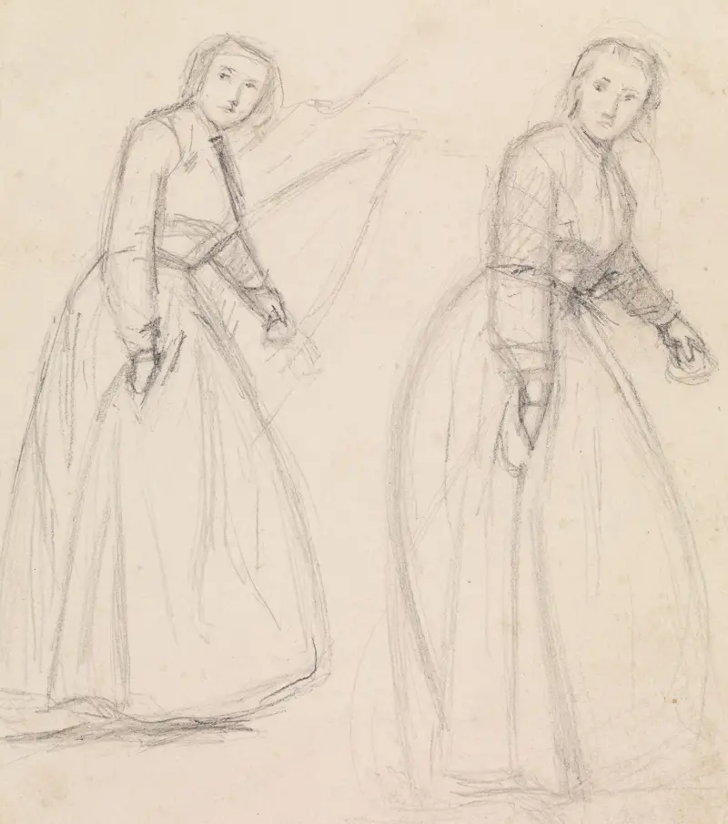 The Proscribed Royalist 1651 – Puritan Girl visiting Cavalier Lover – nr 2 av Sir John Everett Millais
