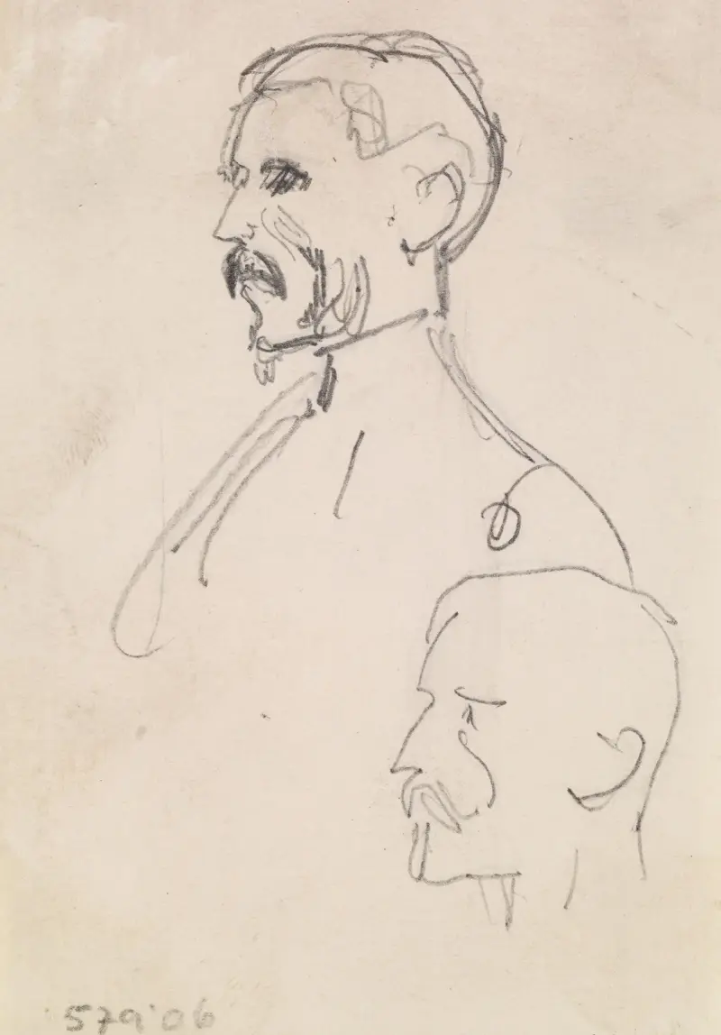 Zwei Kopfstudien im Profil von Sir John Everett Millais