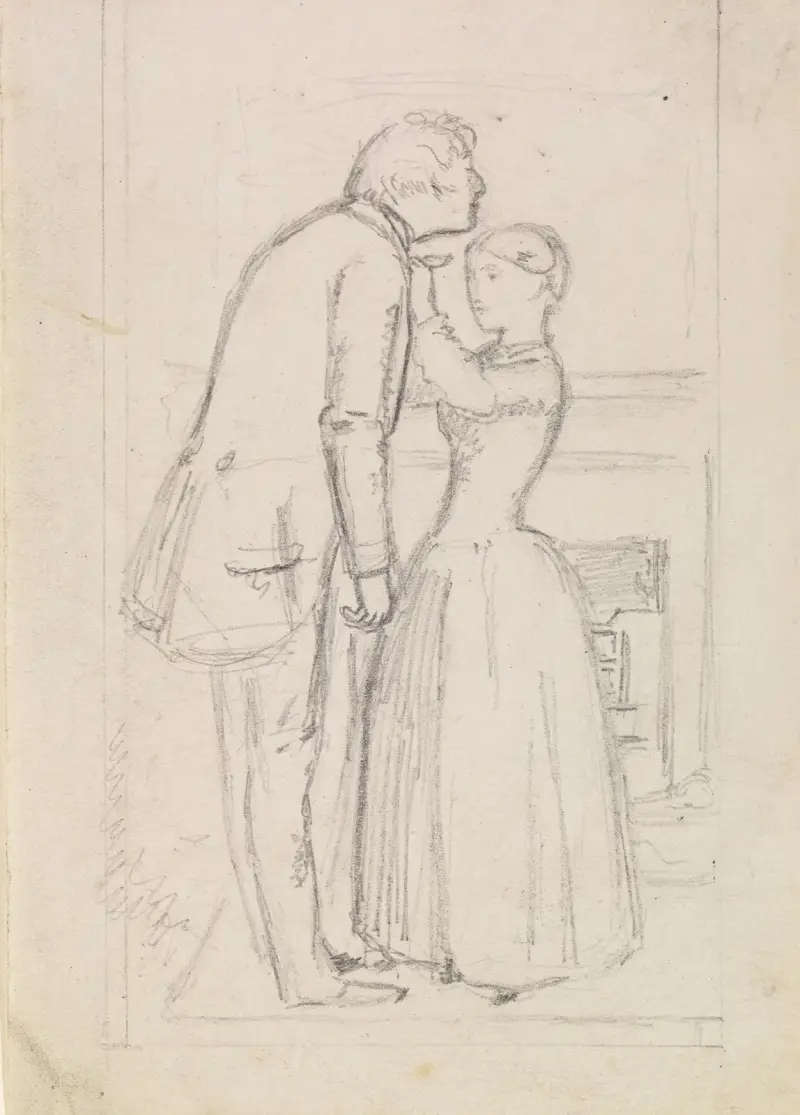 Wilkie Collins’s Mr Wrays Cash-Box – Figure Sketch av Sir John Everett Millais