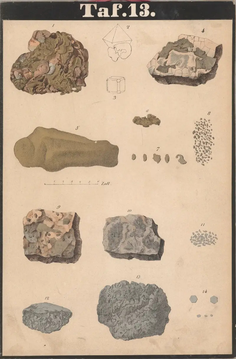 Schreibers mineraler pl. 13 av J.F. Schreiber