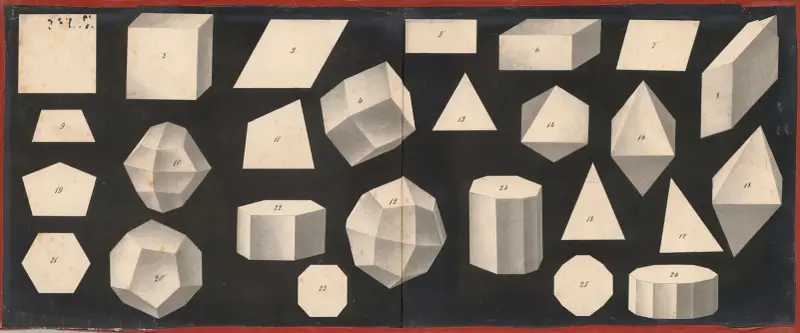 Shapes of crystals, 1886 – nr 1 av J.F. Schreiber