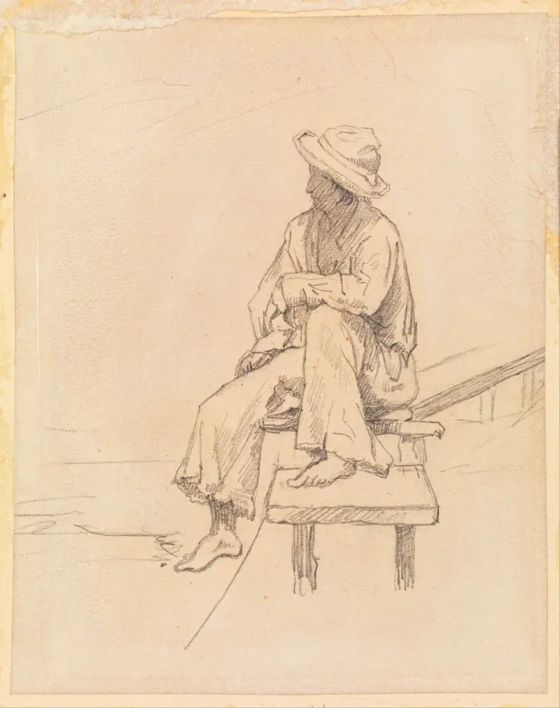 Man on bench av Fanny Churberg