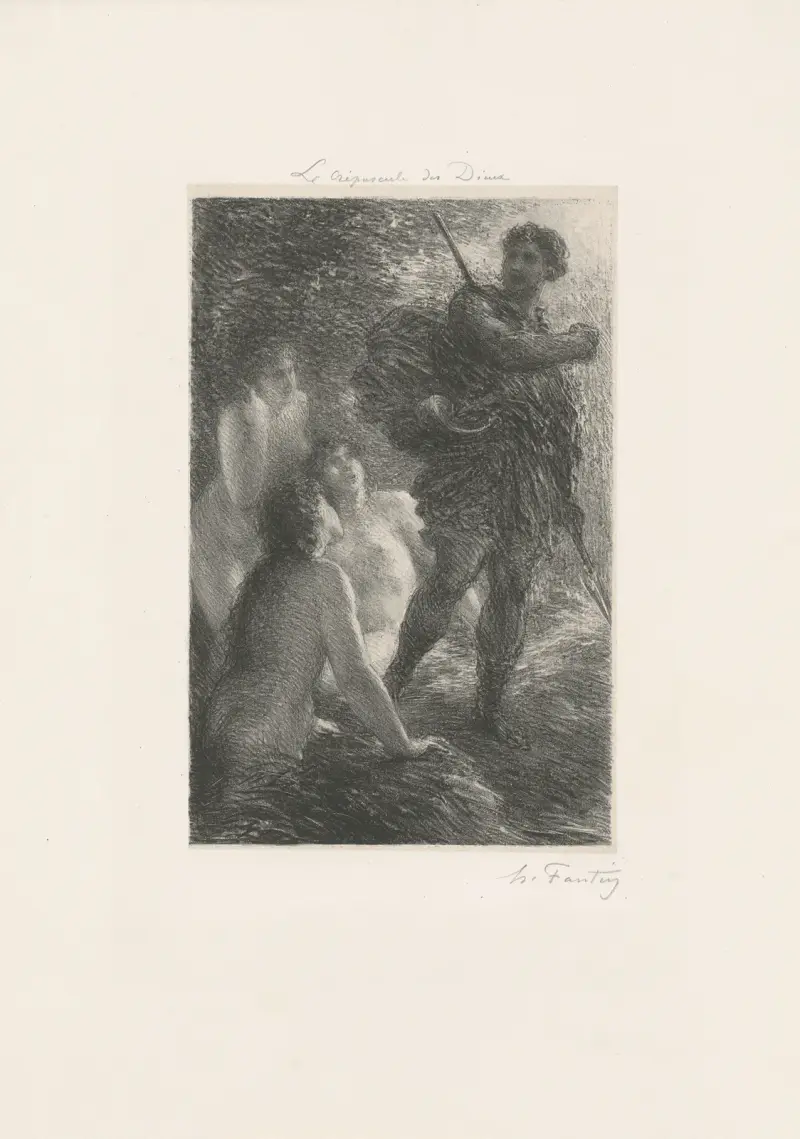 Le Crépuscule des Dieux. Acte III. Siegfried et les Filles du Rhin av Henri Fantin-Latour