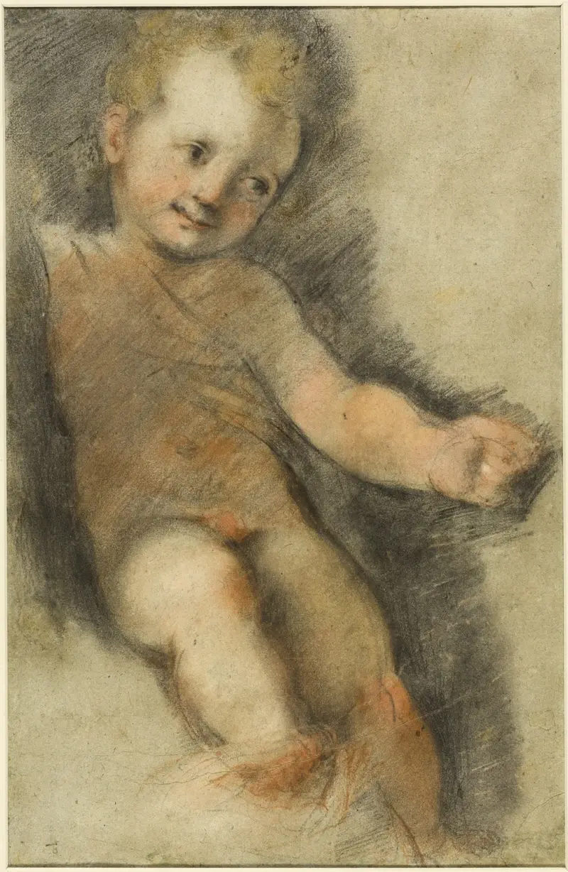 Kristusbarnet; Studie till Madonna di San Giovanni av Federico Barocci