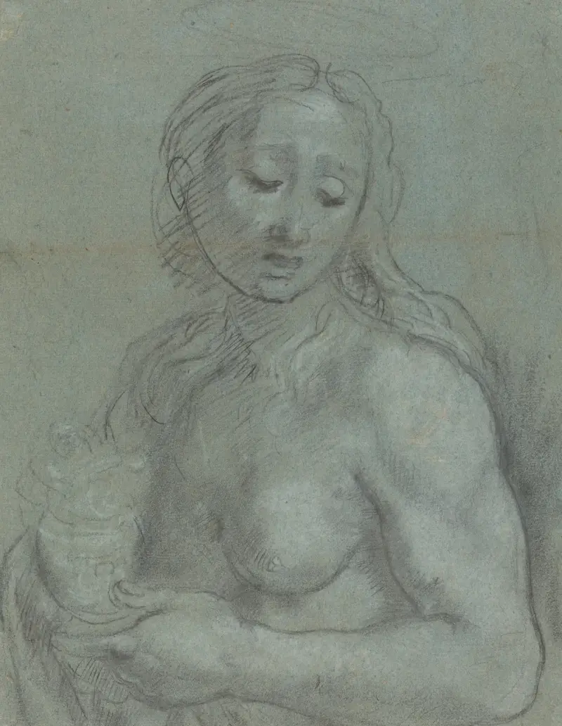 Half-Length of Mary Magdalene (verso) av Federico Barocci