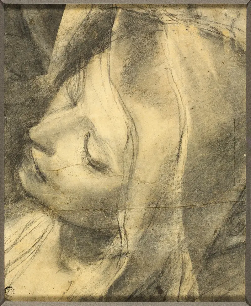 Head of the Swooning Virgin; Study for the Deposition av Federico Barocci