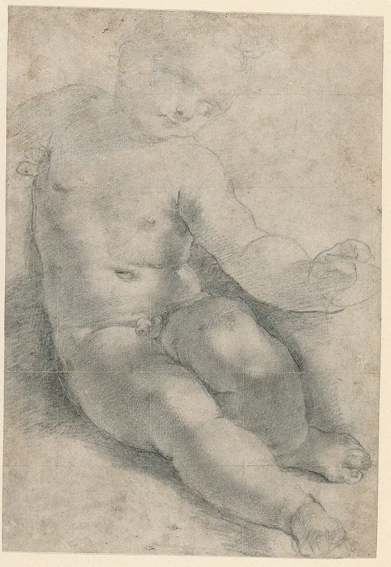 Studie för Kristusbarnet i Madonnan från San Simone av Federico Barocci