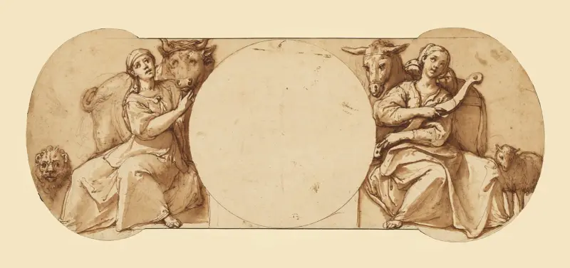 Allegorien der Tapferkeit und der Geduld von Federico Zuccaro