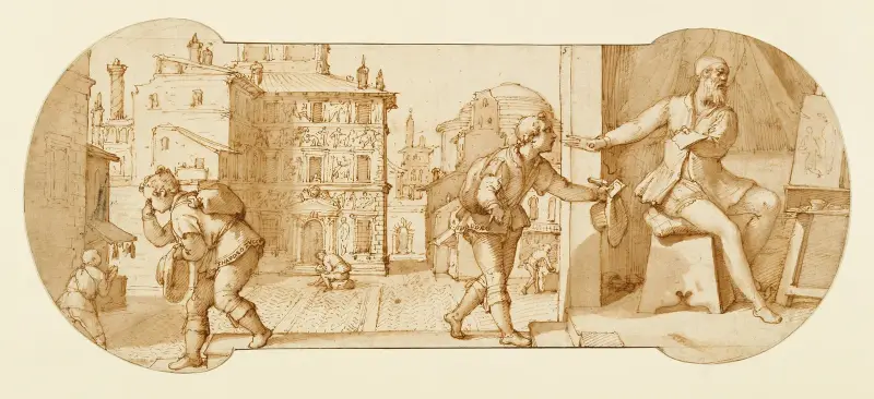 Taddeo Rebuffed by Francesco Il Sant’Angelo av Federico Zuccaro