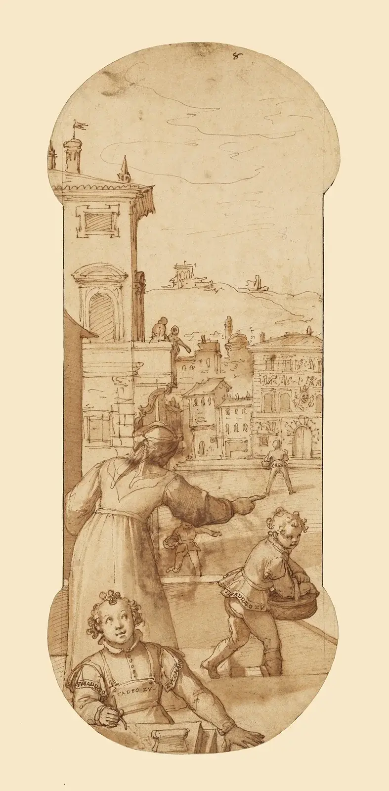 Taddeo Sent on an Errand by Calabrese’s Wife av Federico Zuccaro