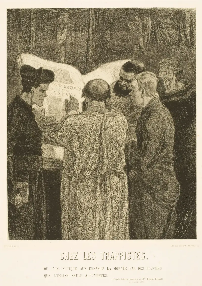 Hos trappisterna av Félicien Rops