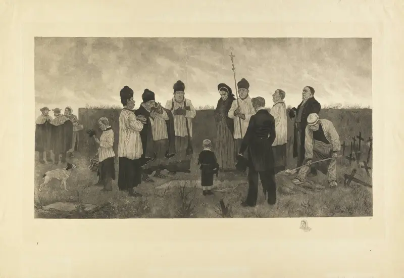 Begravning i Vallonien av Félicien Rops